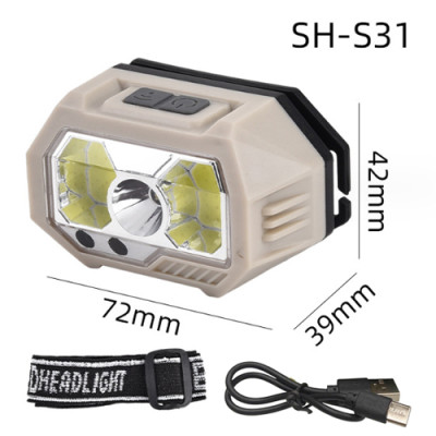 Ліхтарик налобний SH-S31-XPE+COB (White+red), Motion Sensor, вбудований акумулятор, ЗУ Type-C Ліхтарик налобний SH-S31-XPE+COB (White+red), Motion Sensor, вбудований акумулятор, ЗУ Type-C