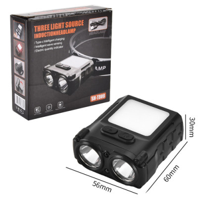 Ліхтарик налобний SH-T808-2XPE+20SMD (White+red), Motion Sensor, Li-Ion акумулятор, ЗУ Type-C Ліхтарик налобний SH-T808-2XPE+20SMD (White+red), Motion Sensor, Li-Ion акумулятор, ЗУ Type-C