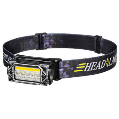 Ліхтарик налобний YY-19C-5SMD+COB (White+Yellow+red), Motion Sensor, Li-Ion акумулятор, ЗУ Type-C, магніт