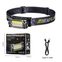 Ліхтарик налобний YY-19C-5SMD+COB (White+Yellow+red), Motion Sensor, Li-Ion акумулятор, ЗУ Type-C, магніт Ліхтарик налобний YY-19C-5SMD+COB (White+Yellow+red), Motion Sensor, Li-Ion акумулятор, ЗУ Type-C, магніт