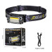 Ліхтарик налобний YY-19C-5SMD+COB (White+Yellow+red), Motion Sensor, Li-Ion акумулятор, ЗУ Type-C, магніт