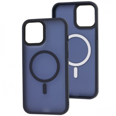 Накладка Matte Color with Magnetic для iPhone 12 Pro / 12- темно-синій Накладка Matte Color with Magnetic для iPhone 12 Pro / 12- темно-синій