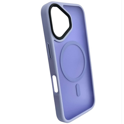 Накладка Matte Color with Magnetic для iPhone 16- бузковий Накладка Matte Color with Magnetic для iPhone 16- бузковий