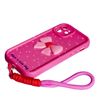 Накладка Lucky Bow Case для iPhone 11- яскраво-рожевий Накладка Lucky Bow Case для iPhone 11- яскраво-рожевий