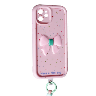 Накладка Lucky Bow Case для iPhone 12- світло-рожевий