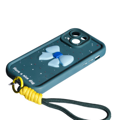 Накладка Lucky Bow Case для iPhone 13- темно-зелений Накладка Lucky Bow Case для iPhone 13- темно-зелений