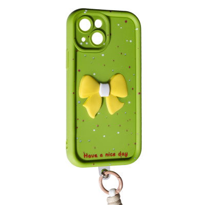 Накладка Lucky Bow Case для iPhone 13- зелений
