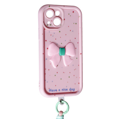 Накладка Lucky Bow Case для iPhone 13- світло-рожевий
