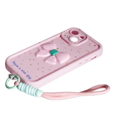 Накладка Lucky Bow Case для iPhone 13- світло-рожевий Накладка Lucky Bow Case для iPhone 13- світло-рожевий
