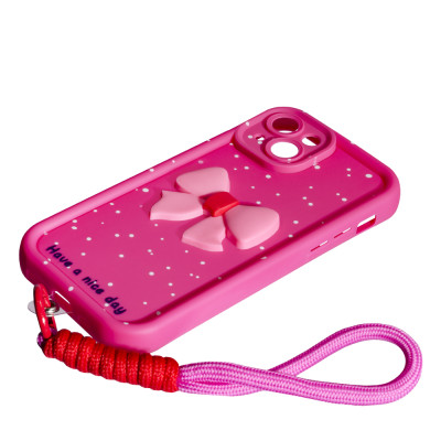 Накладка Lucky Bow Case для iPhone 13- яскраво-рожевий Накладка Lucky Bow Case для iPhone 13- яскраво-рожевий