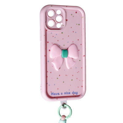 Накладка Lucky Bow Case для iPhone 13 Pro- світло-рожевий