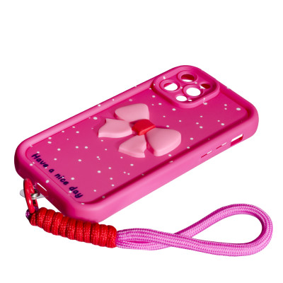 Накладка Lucky Bow Case для iPhone 13 Pro- яскраво-рожевий Накладка Lucky Bow Case для iPhone 13 Pro- яскраво-рожевий