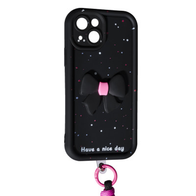 Накладка Lucky Bow Case для iPhone 15- чорний Накладка Lucky Bow Case для iPhone 15- чорний