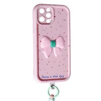 Накладка Lucky Bow Case для iPhone 15 Pro- світло-рожевий Накладка Lucky Bow Case для iPhone 15 Pro- світло-рожевий
