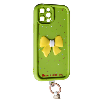 Накладка Lucky Bow Case для iPhone 15 Pro Max- зелений Накладка Lucky Bow Case для iPhone 15 Pro Max- зелений