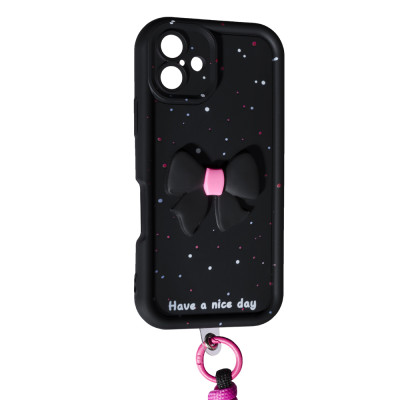 Накладка Lucky Bow Case для iPhone 16- чорний Накладка Lucky Bow Case для iPhone 16- чорний