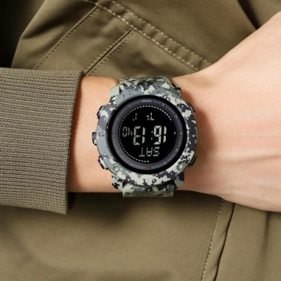 Годинник наручний 2095CMGN SKMEI, Army Green камуфляж, Compass