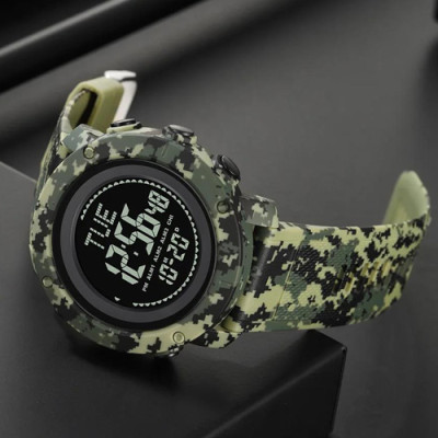 Годинник наручний 2095CMGN SKMEI, Army Green камуфляж, Compass