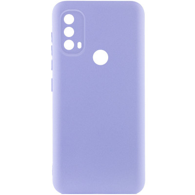 Накладка (з мікрофіброю) Silicone Cover Lakshmi Full Camera (A) для Motorola Moto E40 / Moto E30 / Moto E20- бузковий