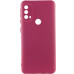 Накладка (з мікрофіброю) Silicone Cover Lakshmi Full Camera (A) для Motorola Moto E40 / Moto E30 / Moto E20- марсала