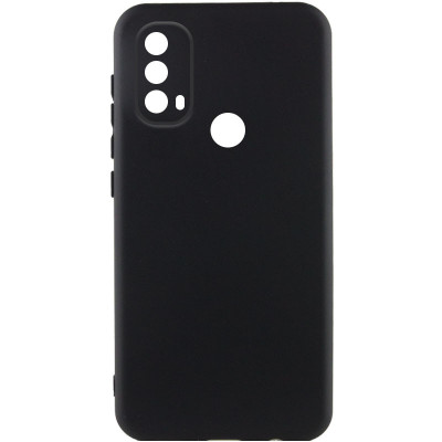 Накладка (з мікрофіброю) Silicone Cover Lakshmi Full Camera (A) для Motorola Moto E40 / Moto E30 / Moto E20- чорний