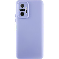 Накладка (з мікрофіброю) Silicone Cover Lakshmi Full Camera (A) для Xiaomi Redmi Note 10 Pro / Note 10 Pro Max- бузковий