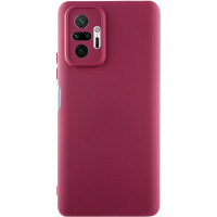 Накладка (з мікрофіброю) Silicone Cover Lakshmi Full Camera (A) для Xiaomi Redmi Note 10 Pro / Note 10 Pro Max- марсала