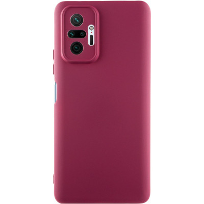 Накладка (з мікрофіброю) Silicone Cover Lakshmi Full Camera (A) для Xiaomi Redmi Note 10 Pro / Note 10 Pro Max- марсала