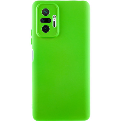 Накладка (з мікрофіброю) Silicone Cover Lakshmi Full Camera (A) для Xiaomi Redmi Note 10 Pro / Note 10 Pro Max- салатовий