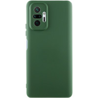 Накладка (з мікрофіброю) Silicone Cover Lakshmi Full Camera (A) для Xiaomi Redmi Note 10 Pro / Note 10 Pro Max- темно-зелений