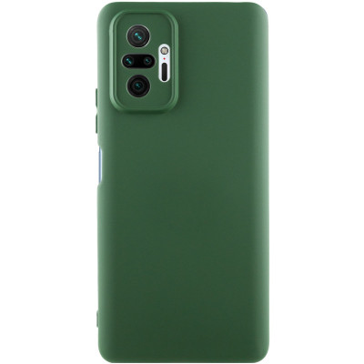 Накладка (з мікрофіброю) Silicone Cover Lakshmi Full Camera (A) для Xiaomi Redmi Note 10 Pro / Note 10 Pro Max- темно-зелений