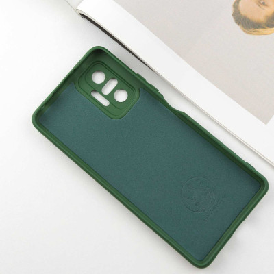 Накладка (з мікрофіброю) Silicone Cover Lakshmi Full Camera (A) для Xiaomi Redmi Note 10 Pro / Note 10 Pro Max- темно-зелений