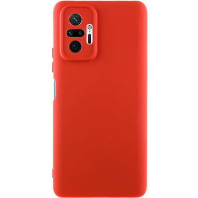 Накладка (з мікрофіброю) Silicone Cover Lakshmi Full Camera (A) для Xiaomi Redmi Note 10 Pro / Note 10 Pro Max- червоний