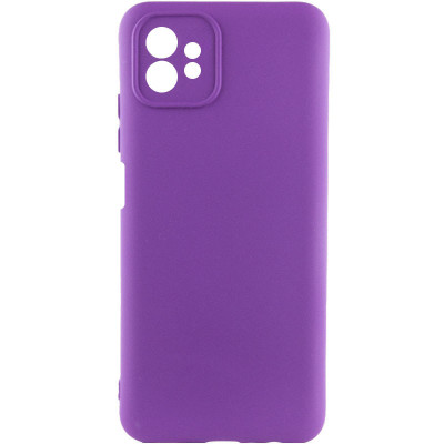 Накладка (з мікрофіброю) Silicone Cover Lakshmi Full Camera для Motorola Moto G32- фіолетовий