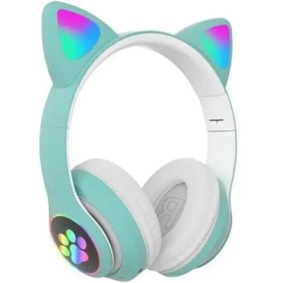 Bluetooth навушники Cat STN-28 LED Original (Вушка)- м'ятний Bluetooth навушники Cat STN-28 LED Original (Вушка)- м'ятний