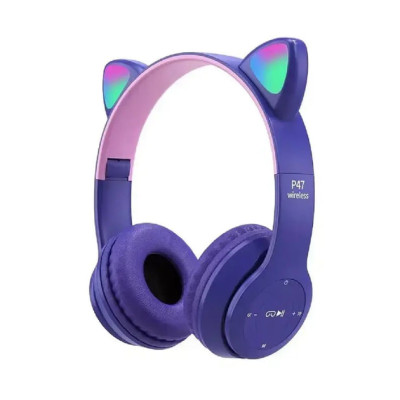 Bluetooth навушники CAT Ear P47M LED (Вушка)- фіолетовий Bluetooth навушники CAT Ear P47M LED (Вушка)- фіолетовий