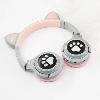 Bluetooth навушники CAT Ear XY-231 LED (Вушка)- сірий