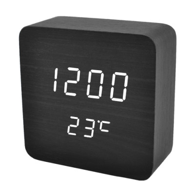 Годинник мережевий VST-872-6 білі написи, (корпус чорний) USB Годинник мережевий VST-872-6 білі написи, (корпус чорний) USB