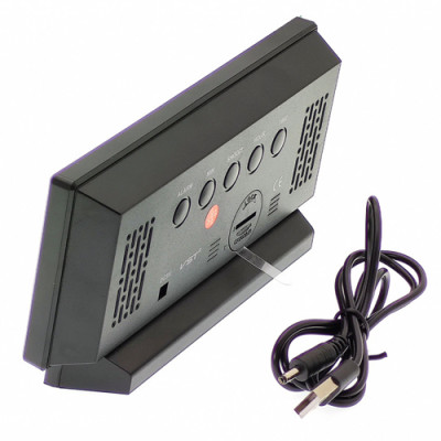 Годинник мережевий VST-897-4, яскраво-зелені написи,температура, USB Годинник мережевий VST-897-4, яскраво-зелені написи,температура, USB