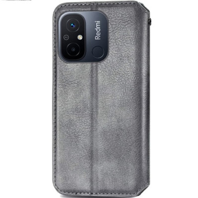 Чохол-книжка GETMAN Cubic для Xiaomi Redmi 12C / Poco C55- сірий