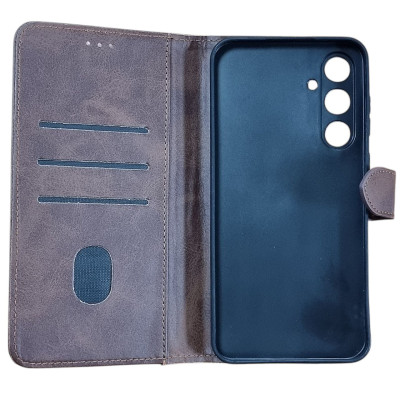 Чохол-книжка Leather Folio New для Samsung A25 (магнітна застібка)- коричневий