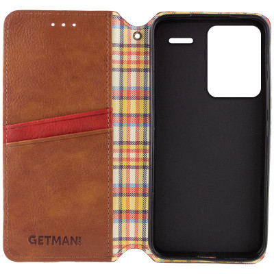 Чохол-книжка GETMAN Cubic для Xiaomi Redmi Note 13 Pro 5G / Poco X6- коричневий Чохол-книжка GETMAN Cubic для Xiaomi Redmi Note 13 Pro 5G / Poco X6- коричневий