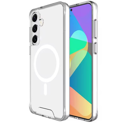 Накладка TPU Space Case with Magnetic для Samsung S24 FE- прозорий Накладка TPU Space Case with Magnetic для Samsung S24 FE- прозорий