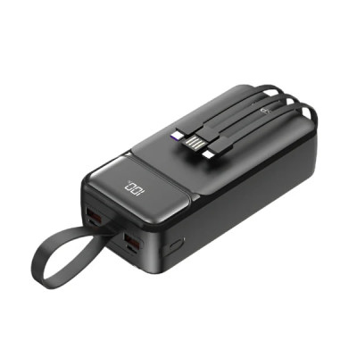 Power Bank Aspor A317 30000mAh (22.5W/PD) + cable USB/Lightning/Type-C- чорний