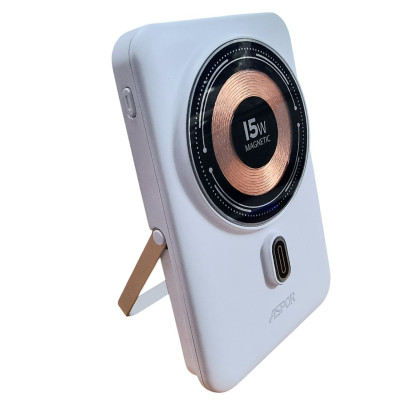 Power Bank Aspor A327 10000mAh/37Wh with MagSafe + cable Lightning/Type-C- білий