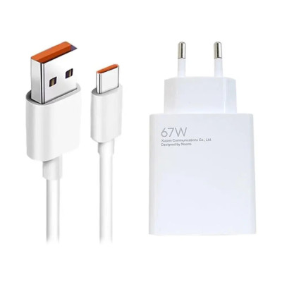Мережевий зарядний пристрій Xiaomi (MDY-12-ES) 67W USB-A + USB кабель Type-C- білий Мережевий зарядний пристрій Xiaomi (MDY-12-ES) 67W USB-A + USB кабель Type-C- білий