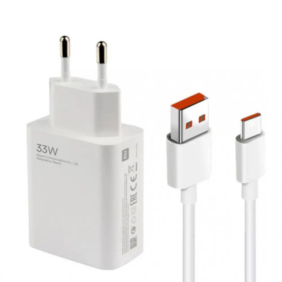 Мережевий зарядний пристрій Xiaomi (VCA7GA) 33W USB-A + USB кабель Type-C- білий Мережевий зарядний пристрій Xiaomi (VCA7GA) 33W USB-A + USB кабель Type-C- білий