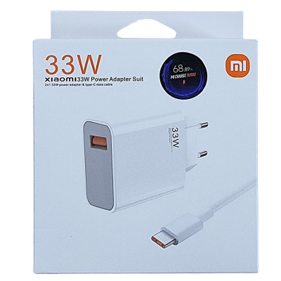 Мережевий зарядний пристрій Xiaomi (VCA7GA) 33W USB-A + USB кабель Type-C- білий