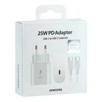 Мережевий зарядний пристрій Samsung (EP-TA800) USB-C 25W PD + кабель Type-C to Type-C- білий Мережевий зарядний пристрій Samsung (EP-TA800) USB-C 25W PD + кабель Type-C to Type-C- білий