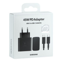 Мережевий зарядний пристрій Samsung (EP-TA845) USB-C 45W PD + кабель Type-C to Type-C- чорний Мережевий зарядний пристрій Samsung (EP-TA845) USB-C 45W PD + кабель Type-C to Type-C- чорний
